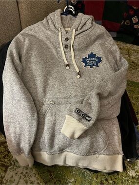 Toronto Maple Leafs Gray Hooded Pullover Sweatshirt